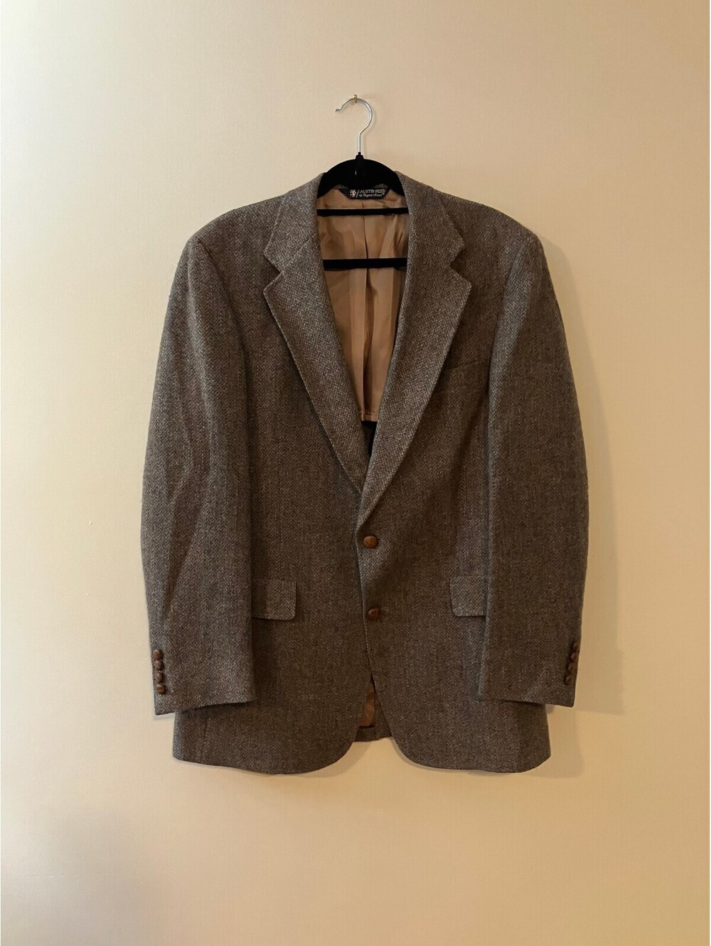 Vintage Austin Reed Regent Street Mens Brown Tweed Sport Coat Virgin Wool